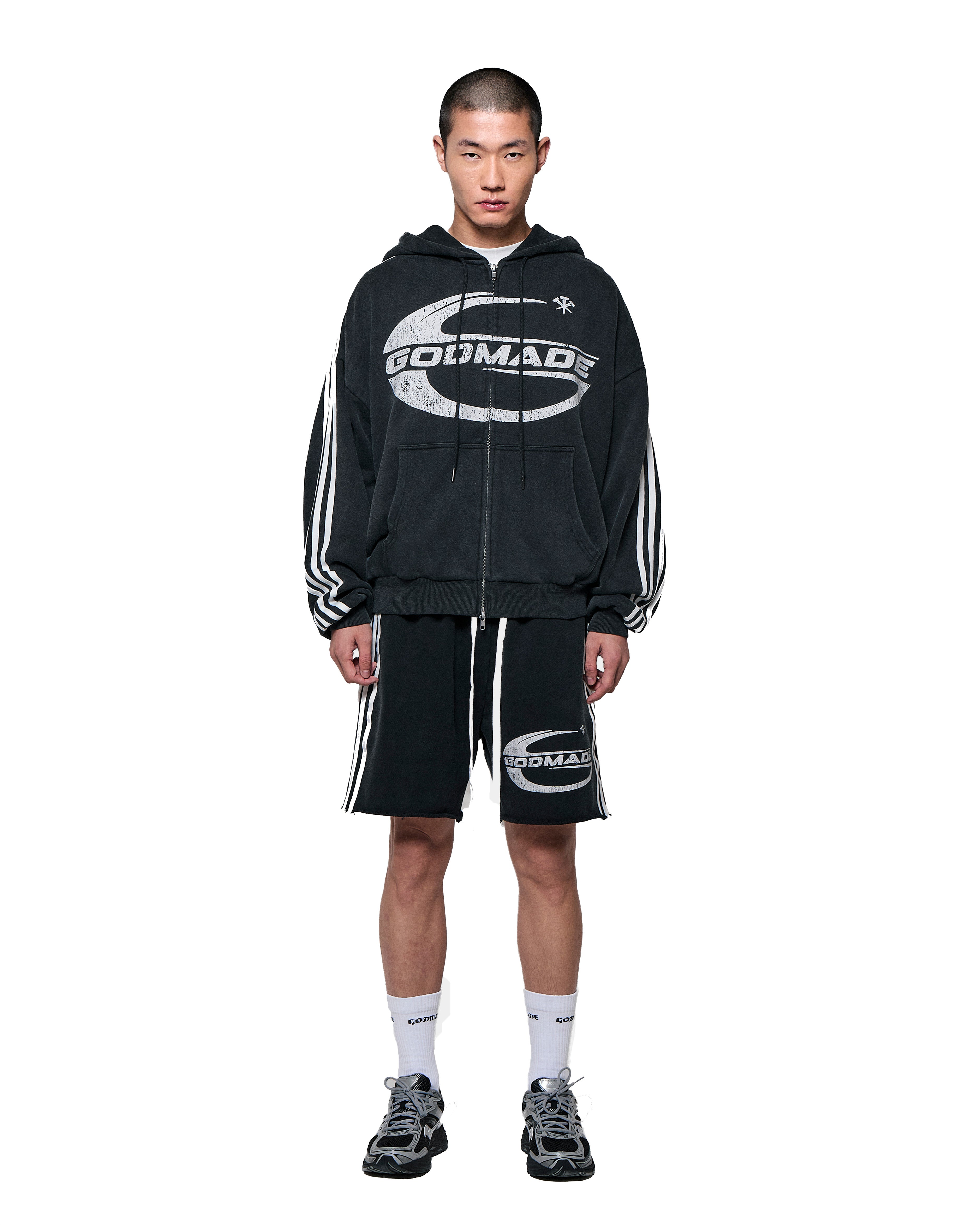 IMPERIAL ZIP HOODIE - WASHED BLACK – Godmade Clo