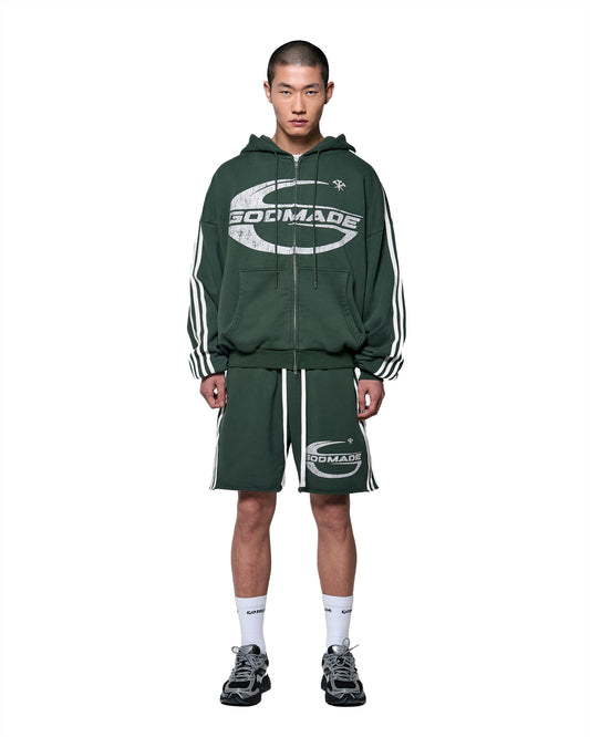 IMPERIAL ZIP HOODIE - WASHED GREEN