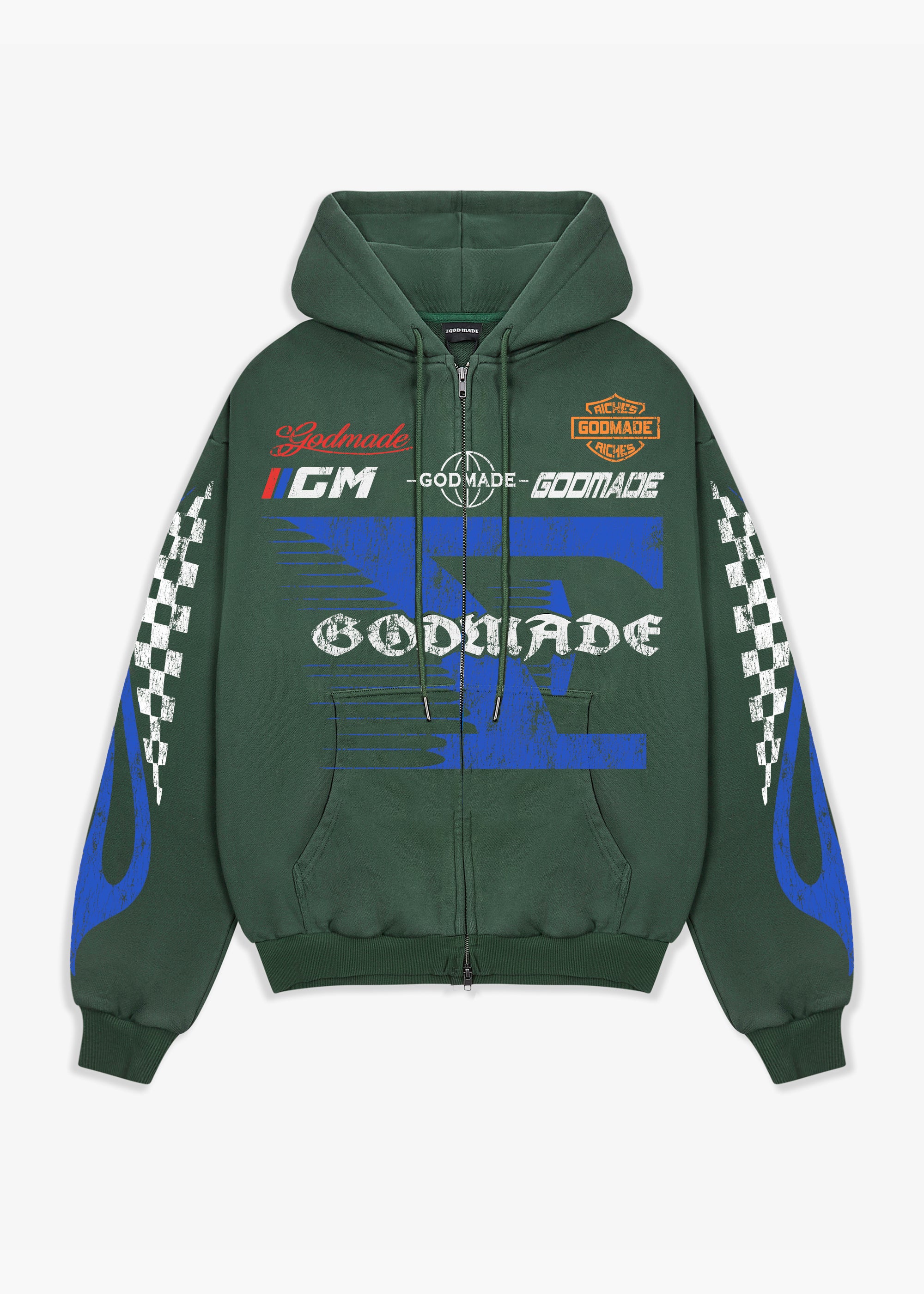 7 SPEED ZIP HOODIE - WASHED GREEN – Godmade Clo