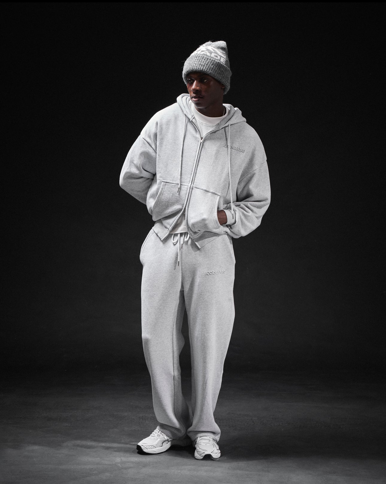 SIGNATURE - ESSENTIALS ASHEN ZIP HOODIE - MARL GREY – Godmade Clo