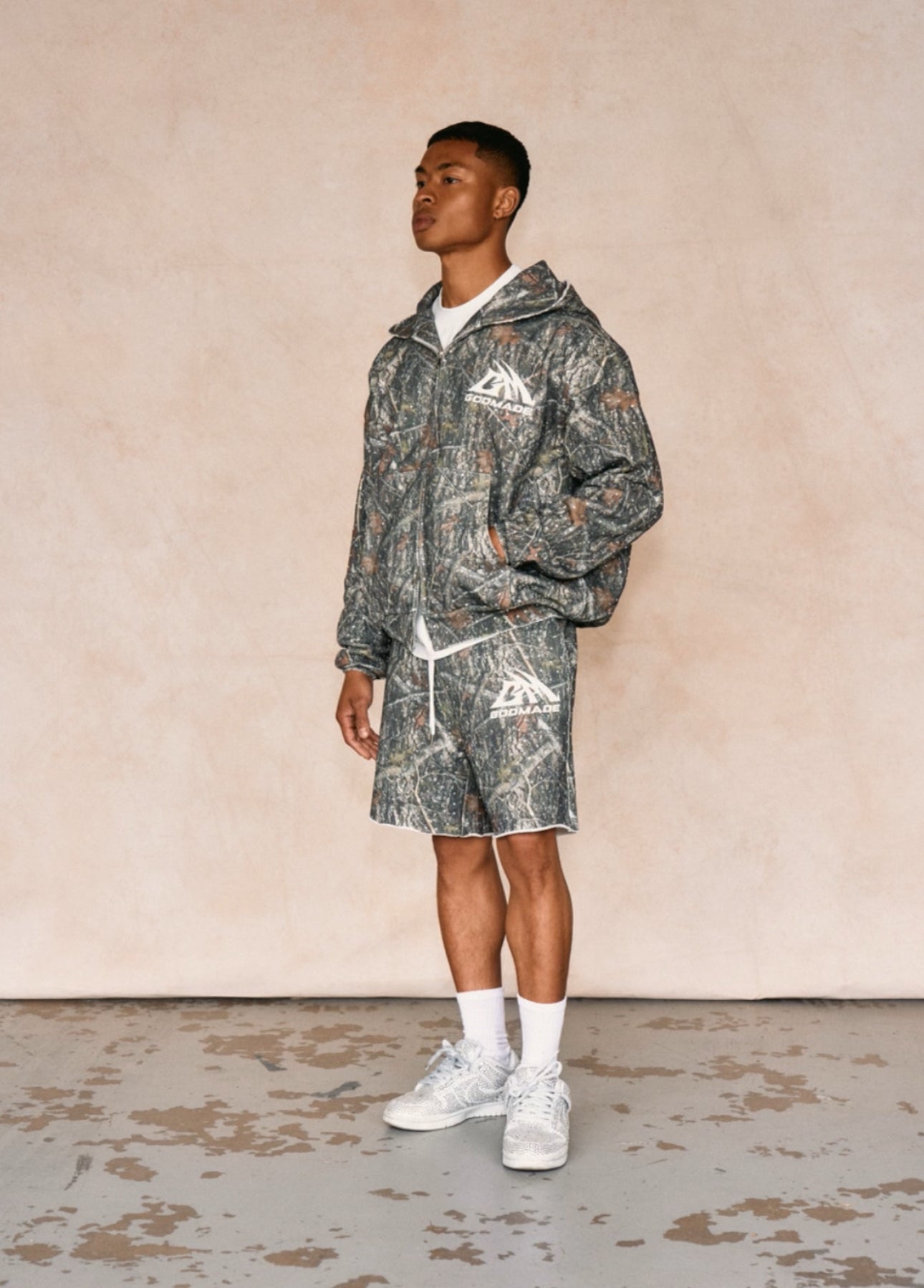FOREST CAMO RHINESTONE - ZIP HOODIE – Godmade Clo