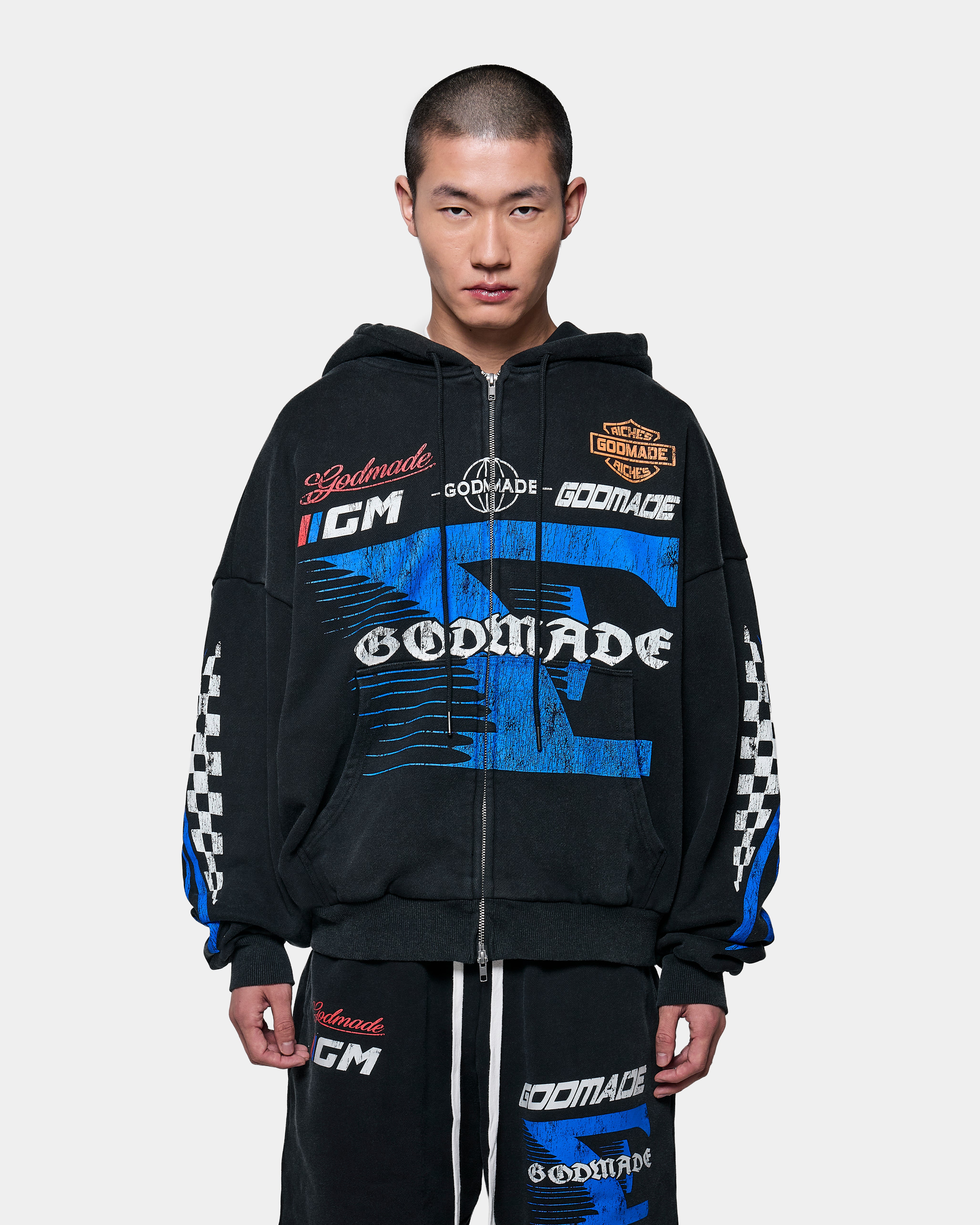 トップス ENDLESSMADE Logo Zip Hoodie(sizeS) 7 SPEED ZIP HOODIE - WASHED BLACK – Godmade Clo