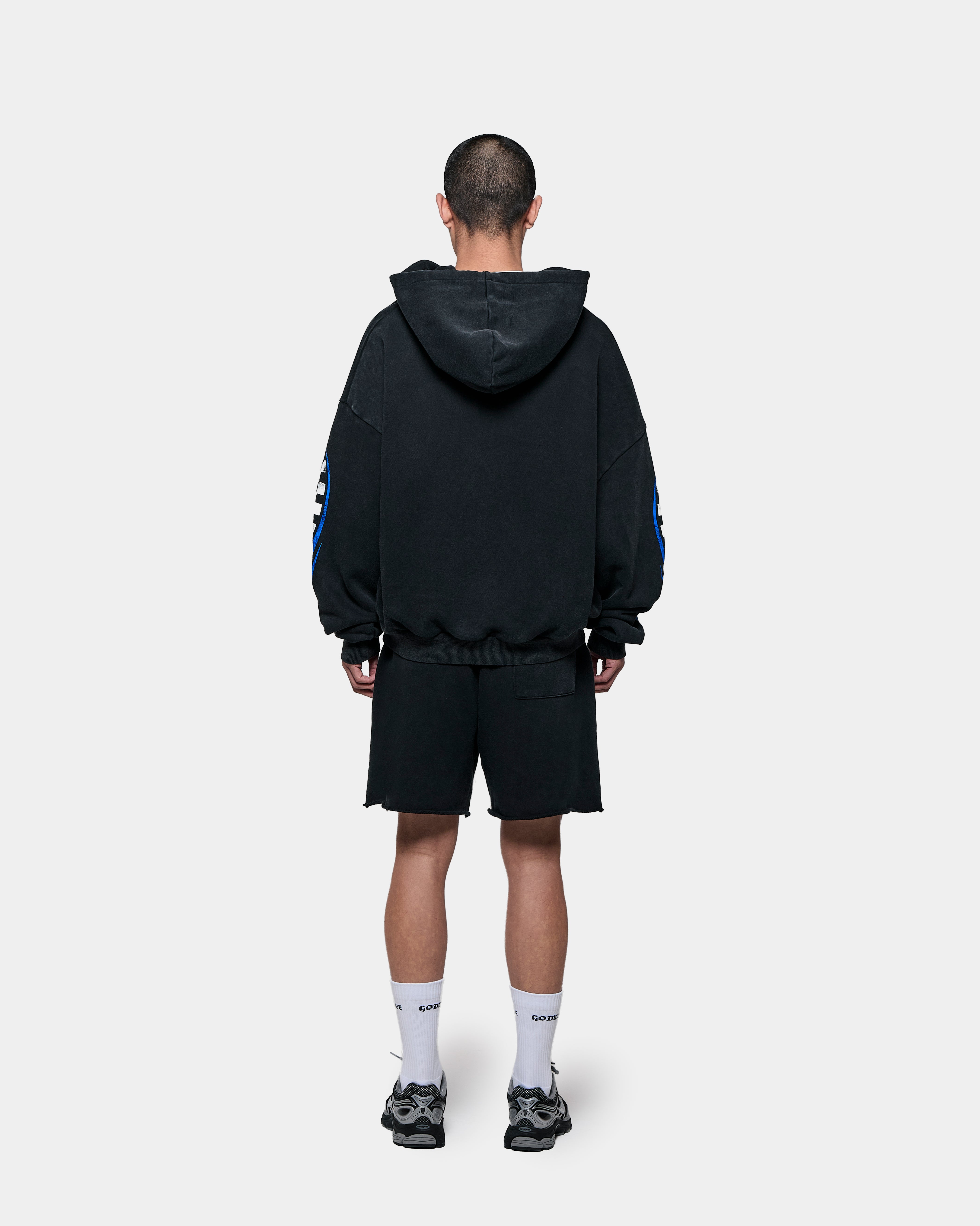 7 SPEED ZIP HOODIE - WASHED BLACK – Godmade Clo