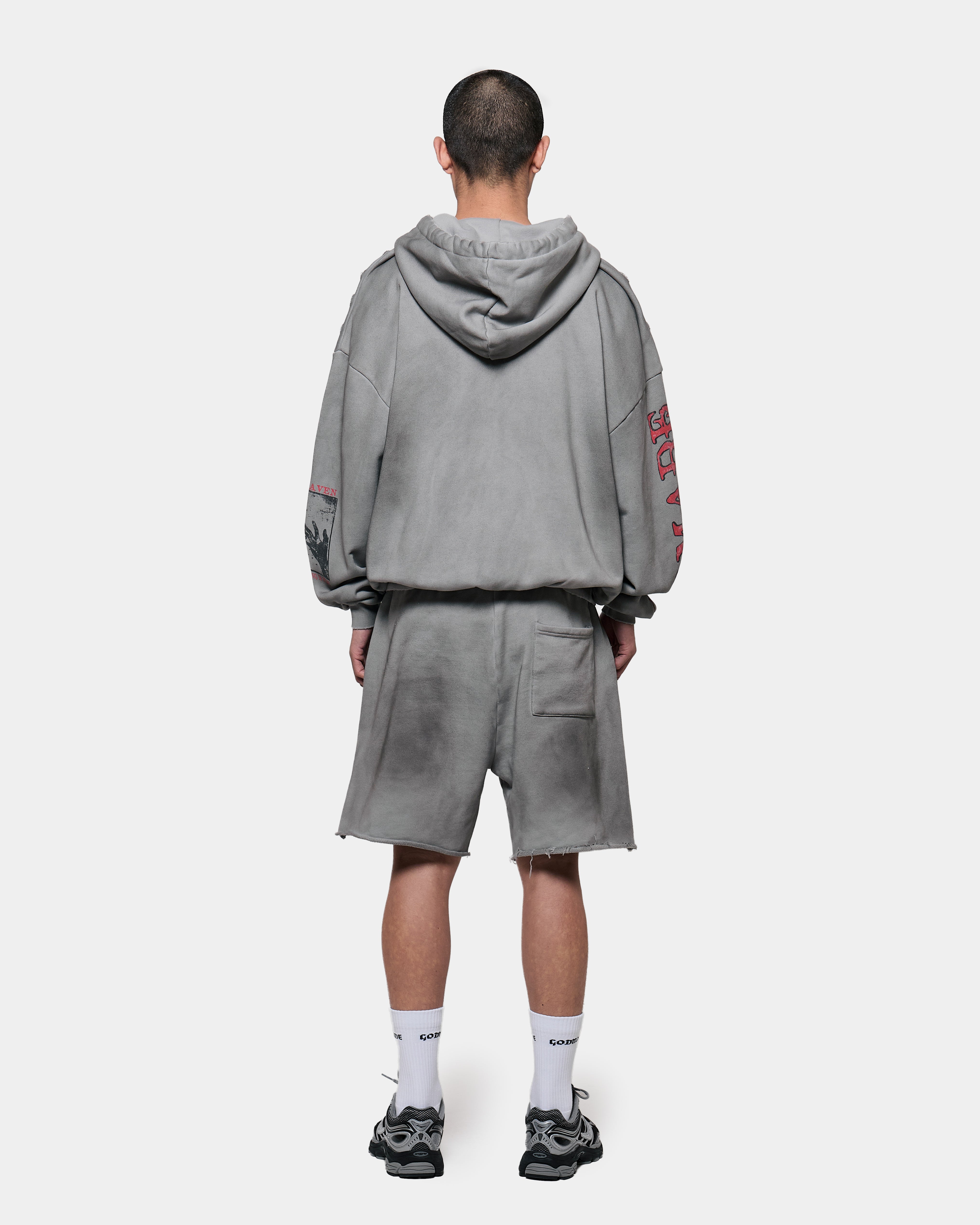 NATURAL SAINT - GREY WASHED ZIP HOODIE – Godmade Clo