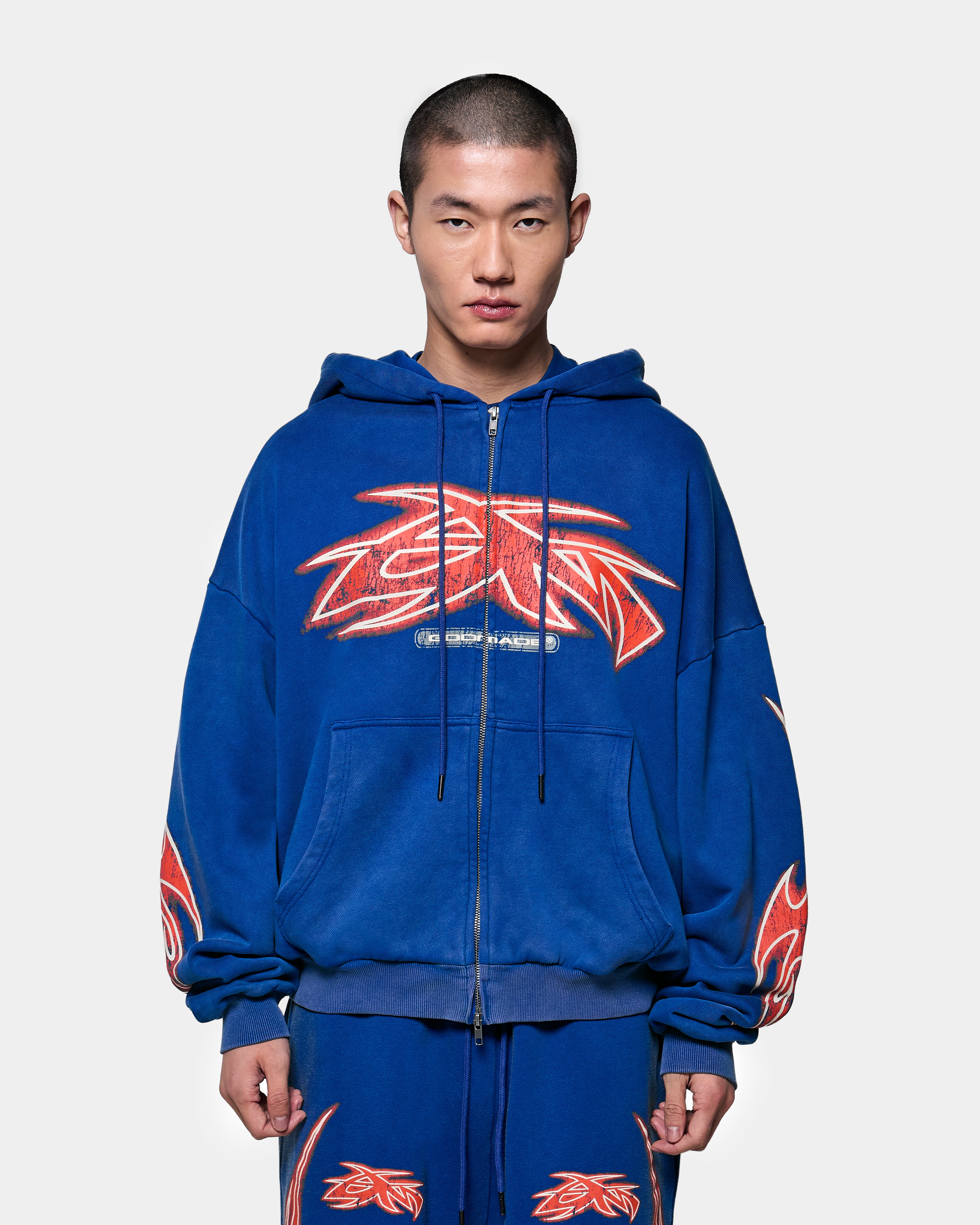 【即完売品】ViViD Zip Hoodie サイズXL VIVID ZIP HOODIE - WASHED BLUE – Godmade Clo