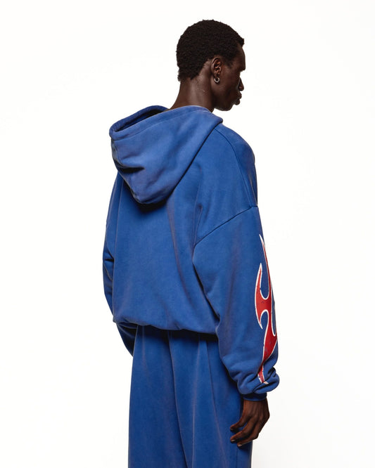 TURBO ZIP HOODIE - WASHED BLUE