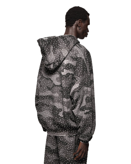 RHINESTONE HOODIE - BLACK CAMO