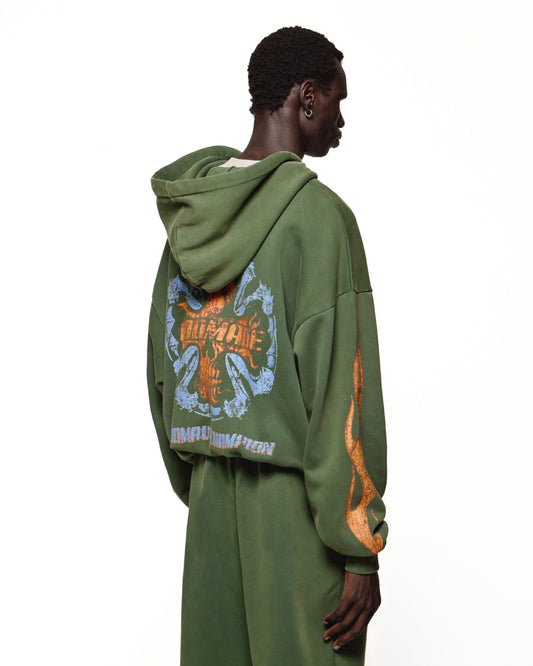 BLAZELINE ZIP HOODIE - WASHED GREEN
