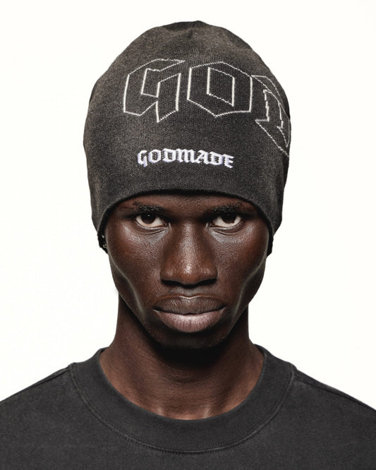 BURNOUT - WASHED BLACK BEANIE
