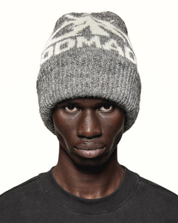 GM LOGO - ASHEN GREY WOOL BEANIE