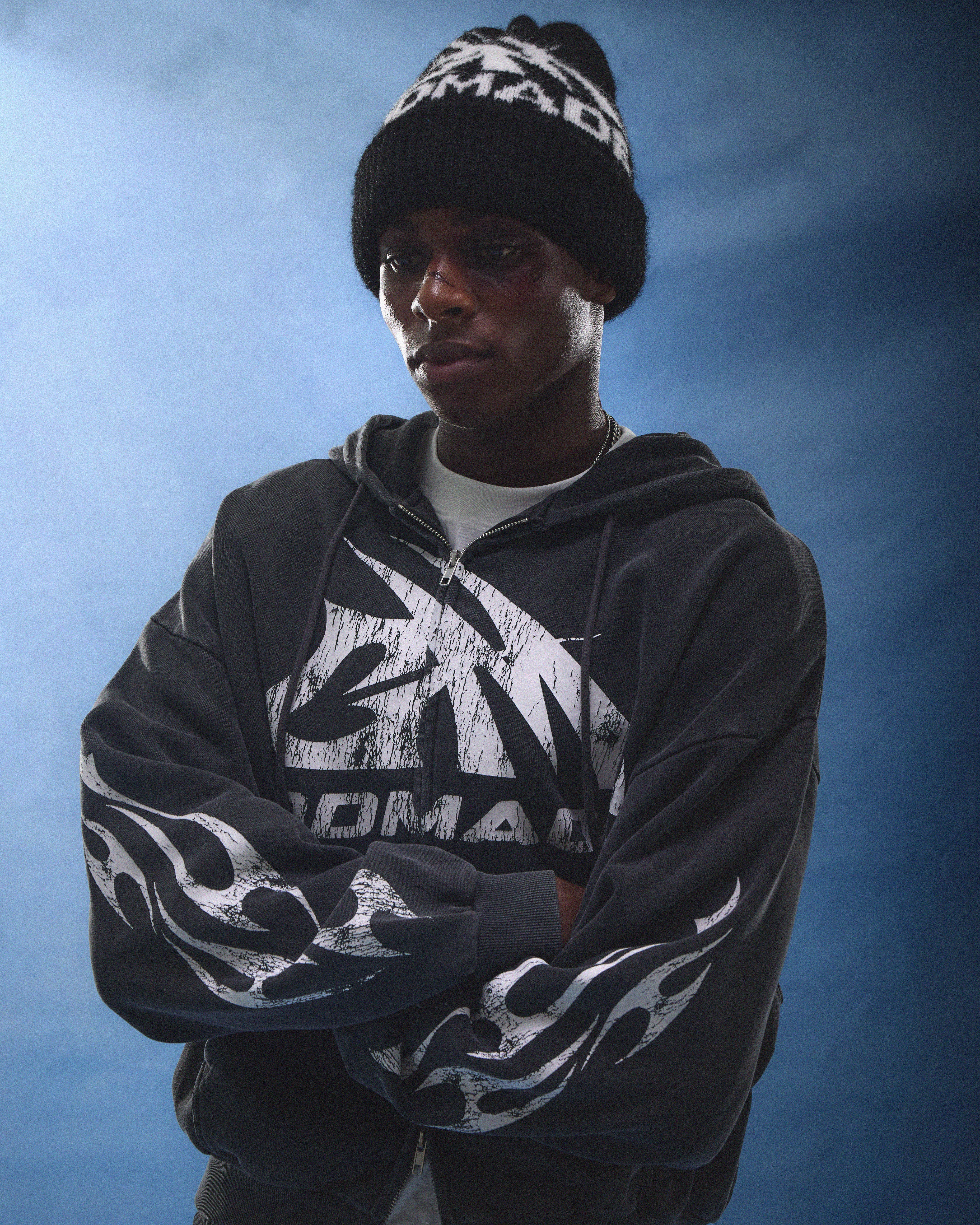 GM LOGO ZIP HOODIE - GREY WASHED – Godmade Clo