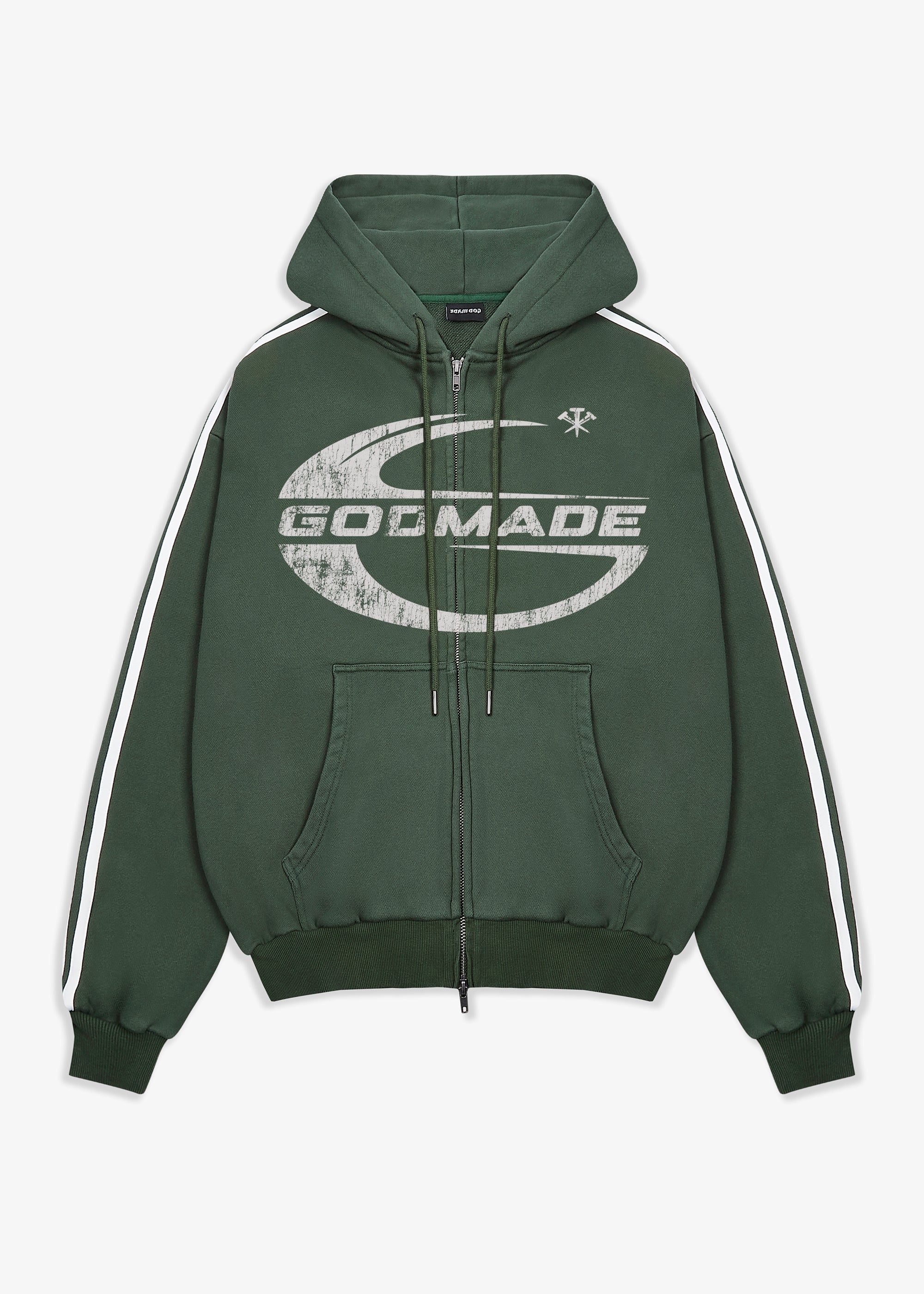 IMPERIAL ZIP HOODIE - WASHED GREEN – Godmade Clo