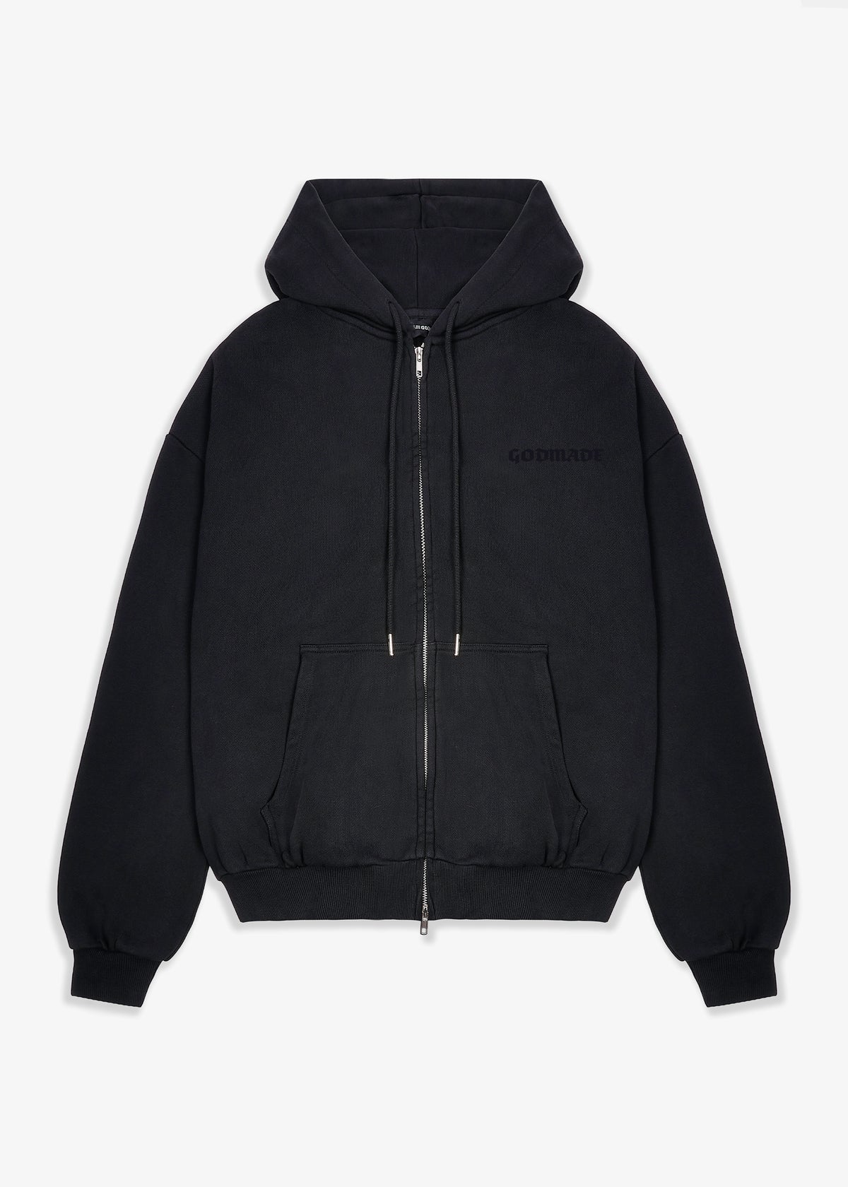 SIGNATURE - ESSENTIAL ONYX ZIP HOODIE - BLACK – Godmade Clo