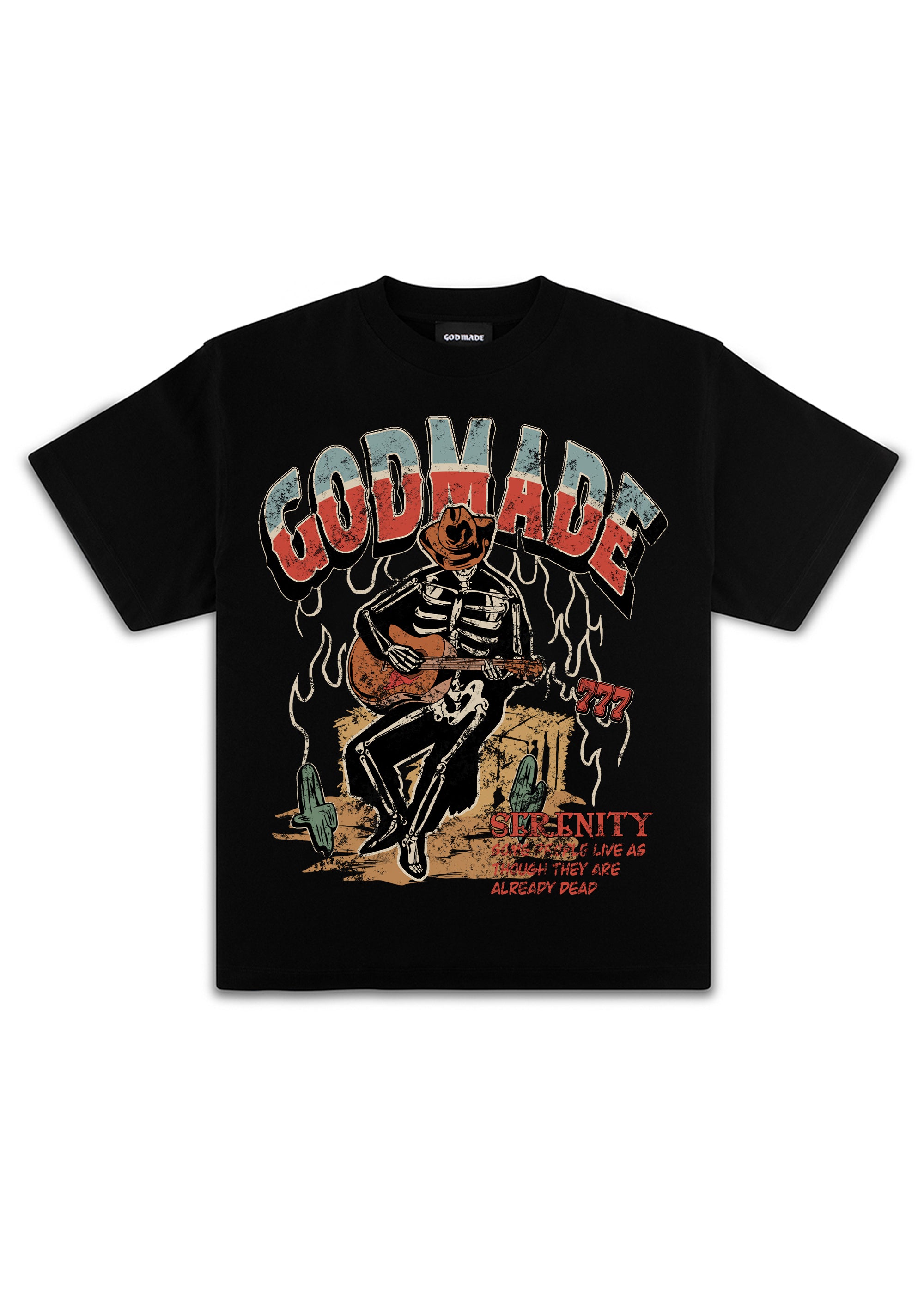 SERENITY GRAPHIC T-SHIRT - BLACK WASHED – Godmade Clo