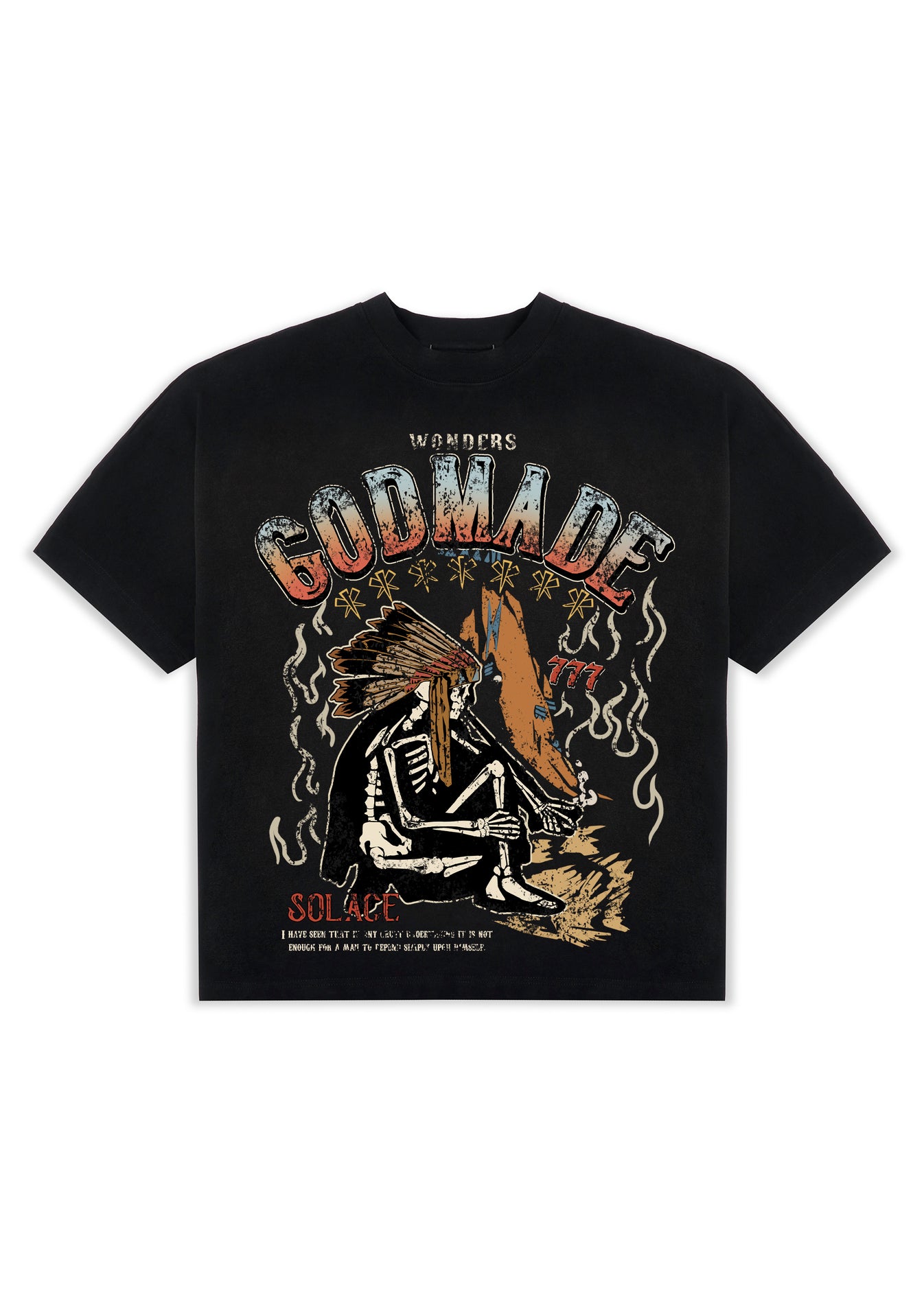 SOLACE BLACK WASHED TSHIRT Godmade Clo