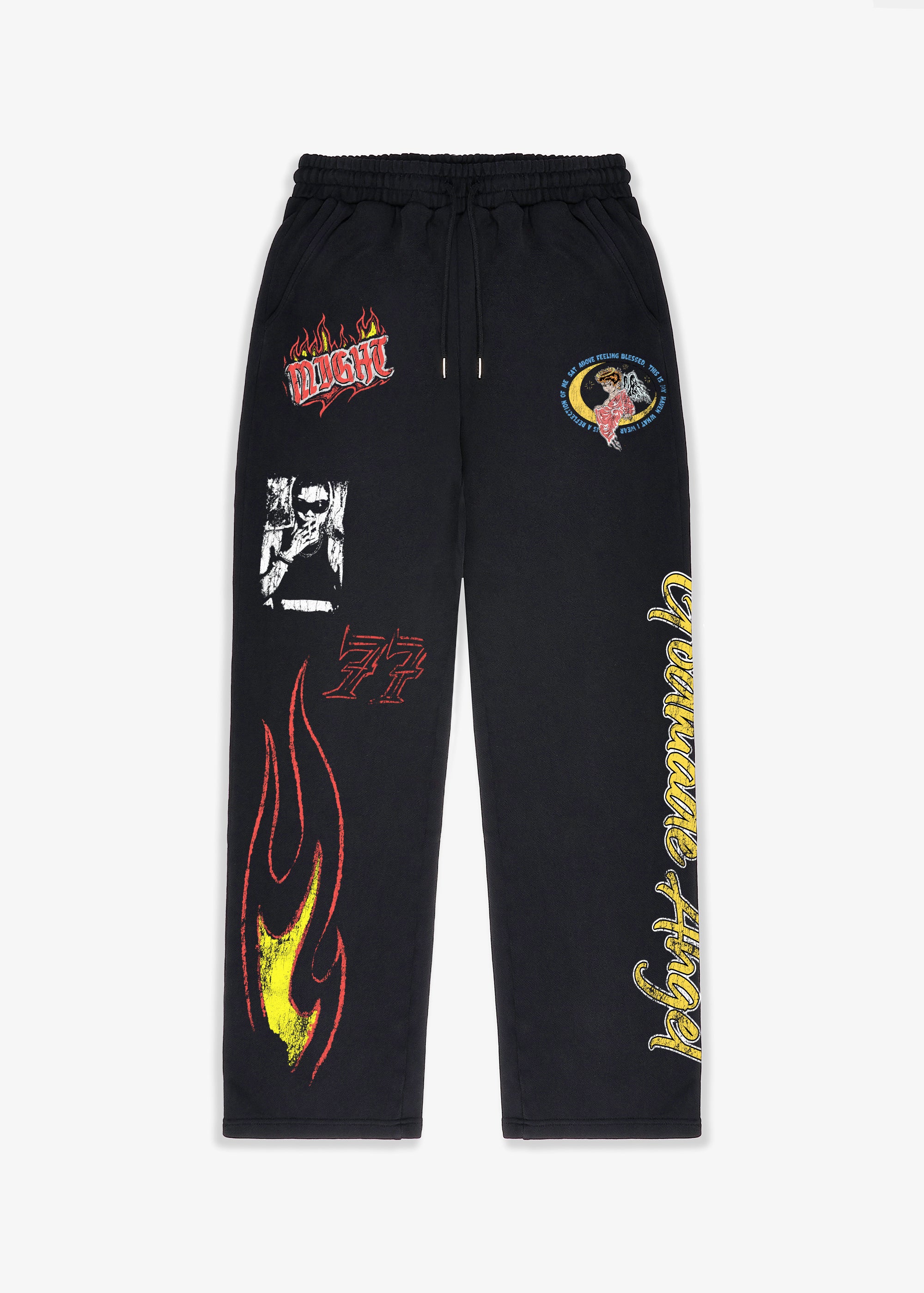 GM LOGO - PINK BLACK SWEATPANTS – Godmade Clo