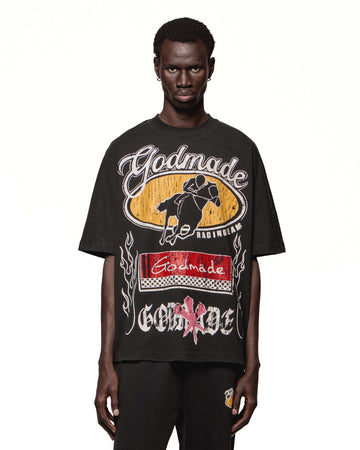 FLAME TRAIL T-SHIRT - WASHED BLACK