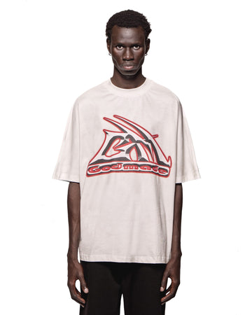 METALLIC GM LOGO T-SHIRT - VINTAGE WHITE
