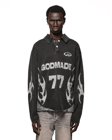 FLASH RUGBY SHIRT - WASHED BLACK