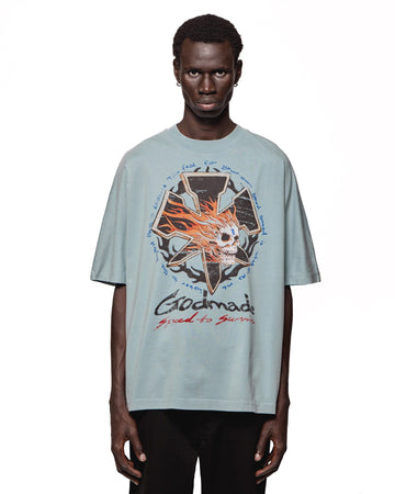 BURNOUT T-SHIRT - FADED TEAL
