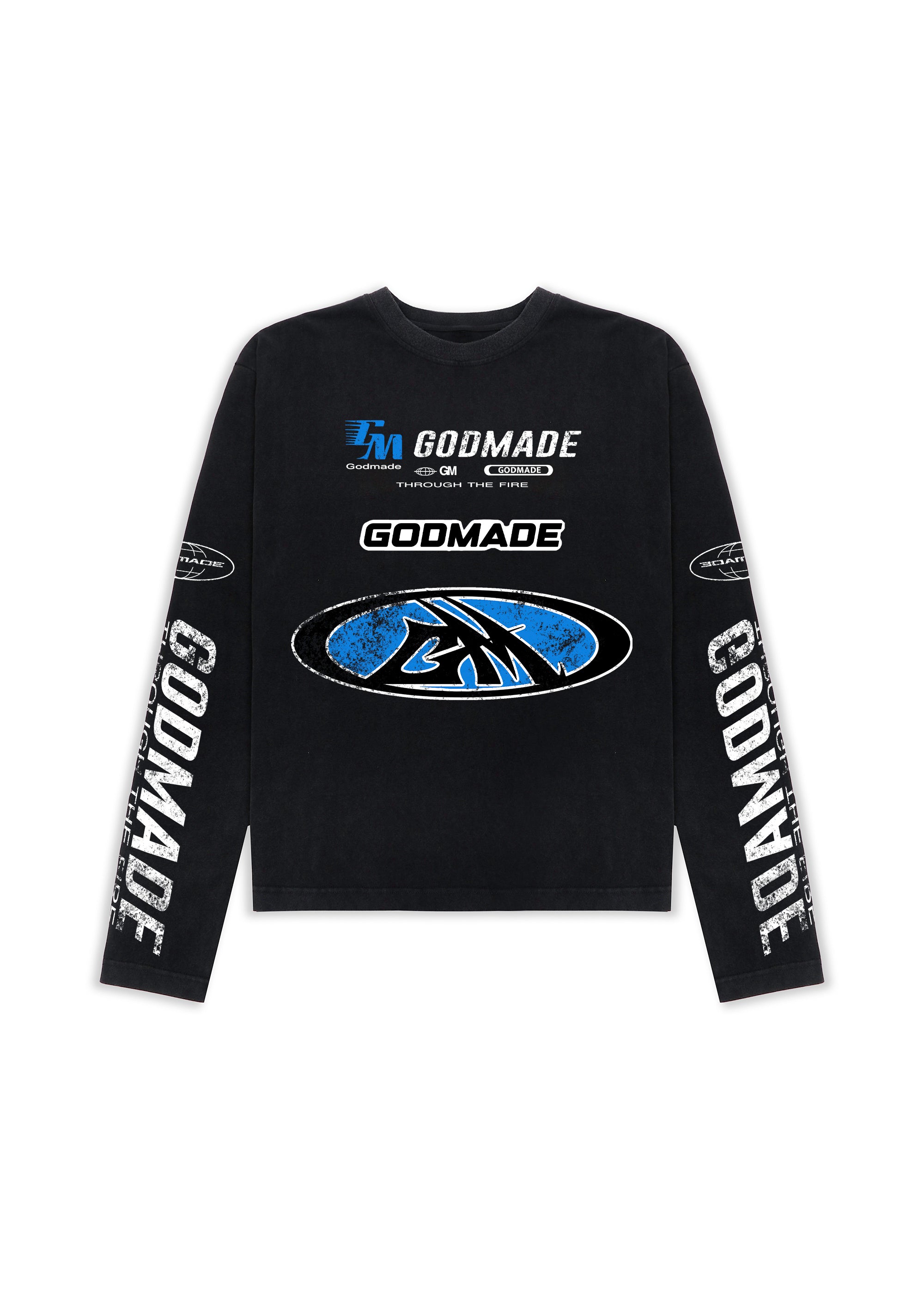 THROUGH THE FIRE GRAPHIC LONG SLEEVE - BLACK – Godmade Clo