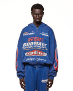 TURBO ZIP HOODIE - WASHED BLUE