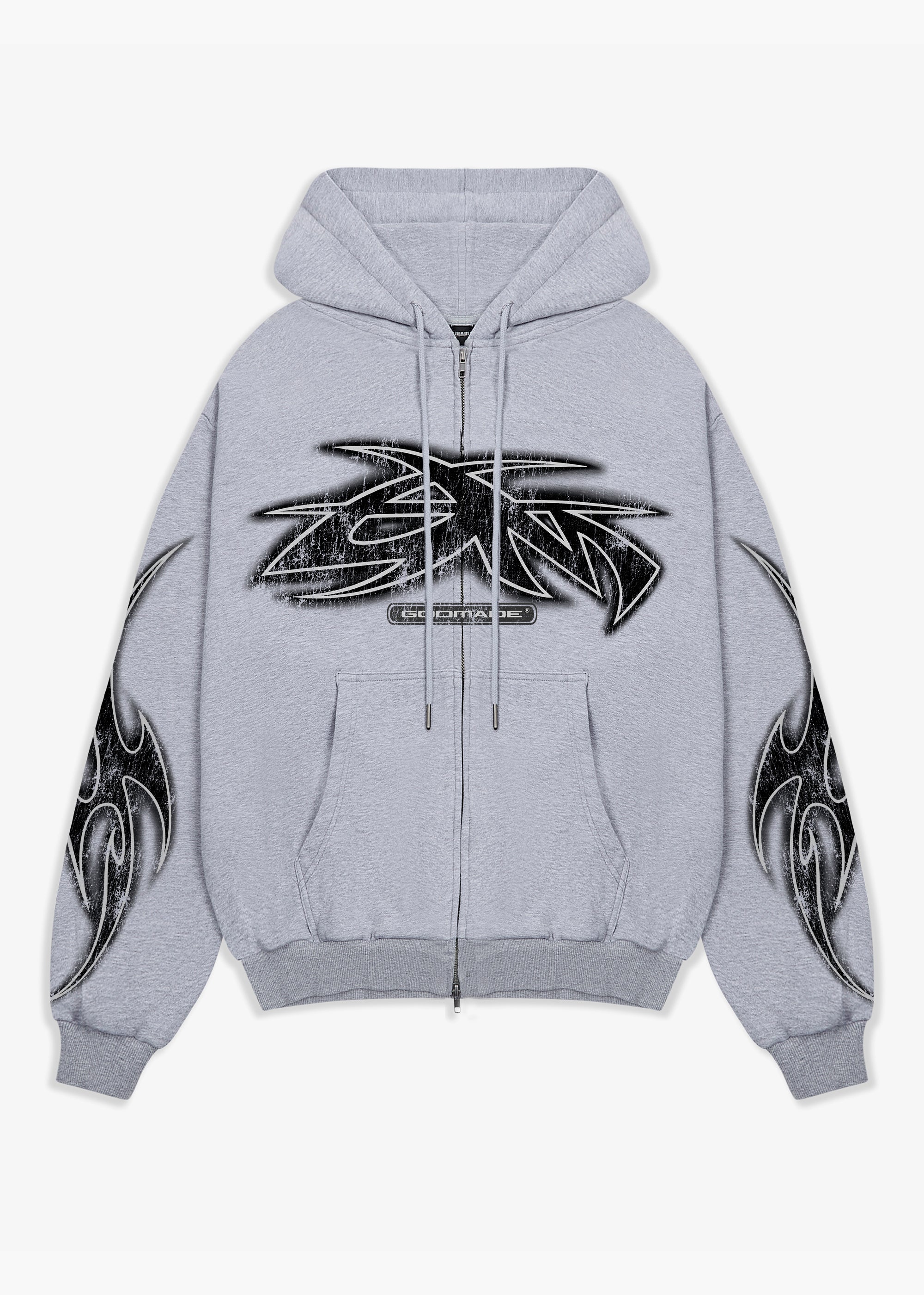 VIVID ZIP HOODIE - GREY – Godmade Clo