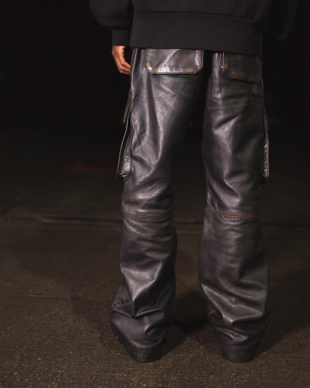 VINTAGE LEATHER CARGO PANTS - Godmade Clo