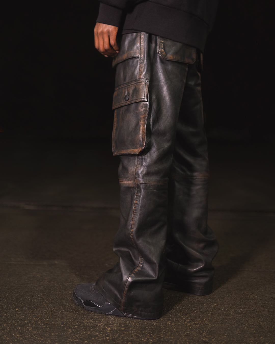LeatherCult Drifter Leather Cargo Pants